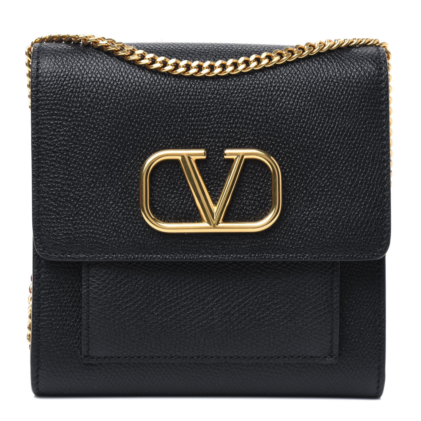 Calfskin VLogo Crossbody Bag Black