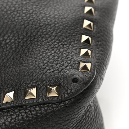 Valentino Garavani Pebbled Calfskin Small Rockstud Flip-Lock Messenger Bag Black 12 of 12
