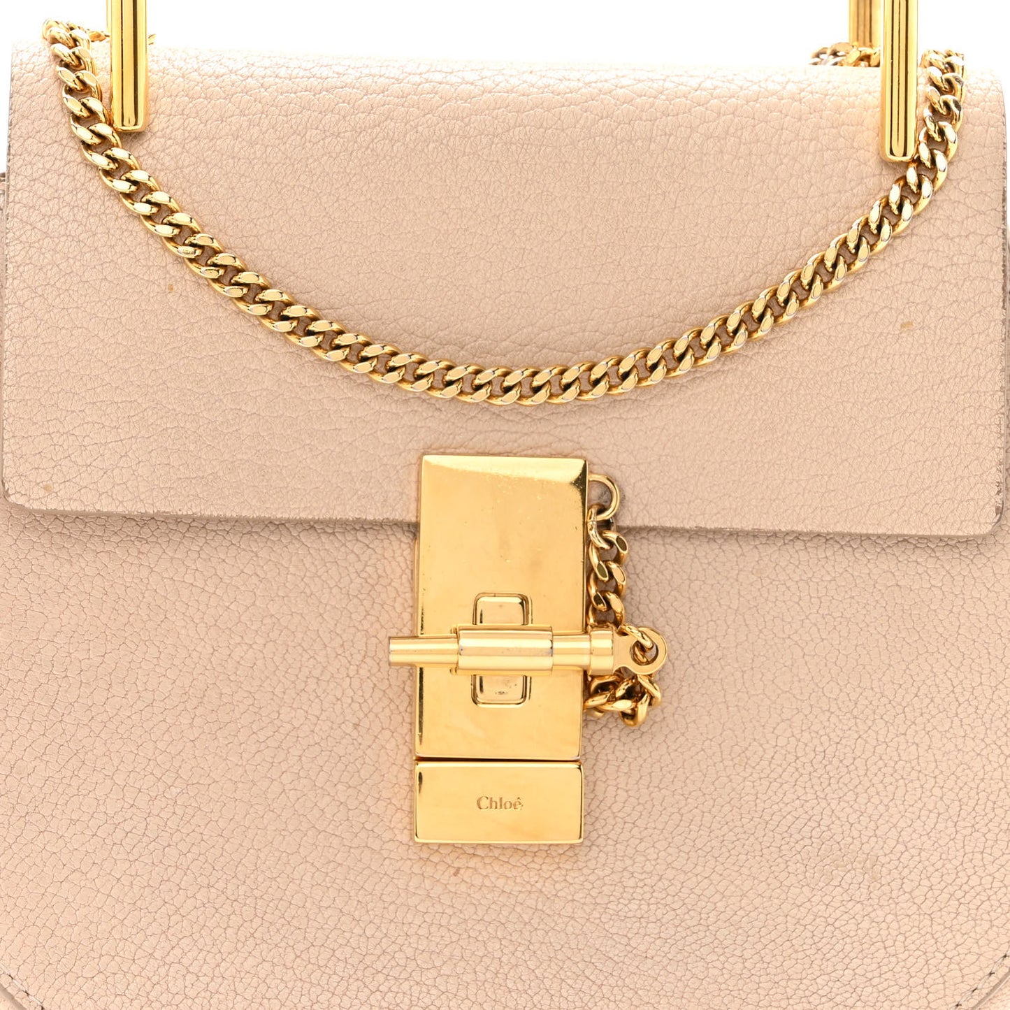 Grained Lambskin Mini Drew Shoulder Bag Abstract White