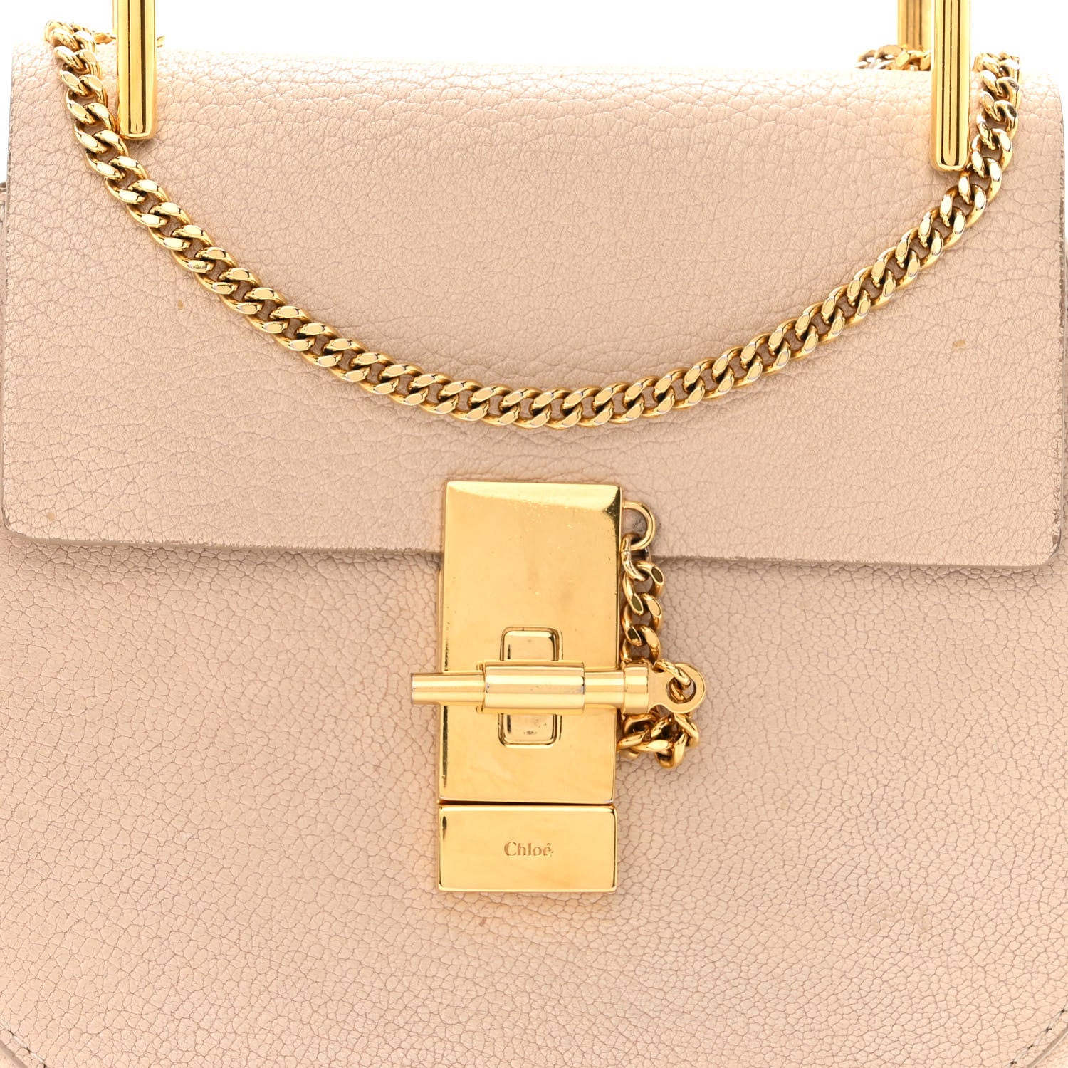 Chloe Grained Lambskin Mini Drew Shoulder Bag Abstract White 8 of 11
