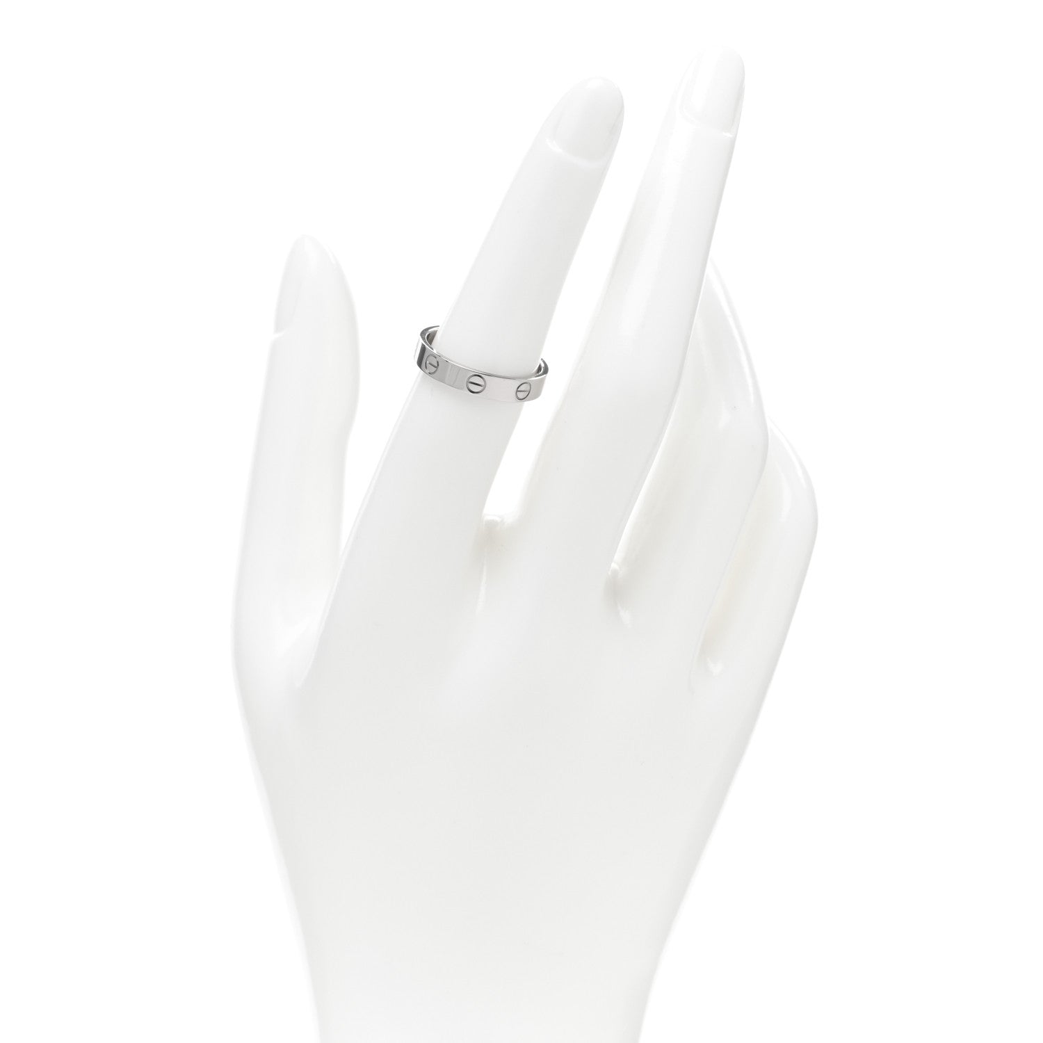 Cartier 18K White Gold 3.5mm LOVE Wedding Band Ring 53 6.5 2 of 4