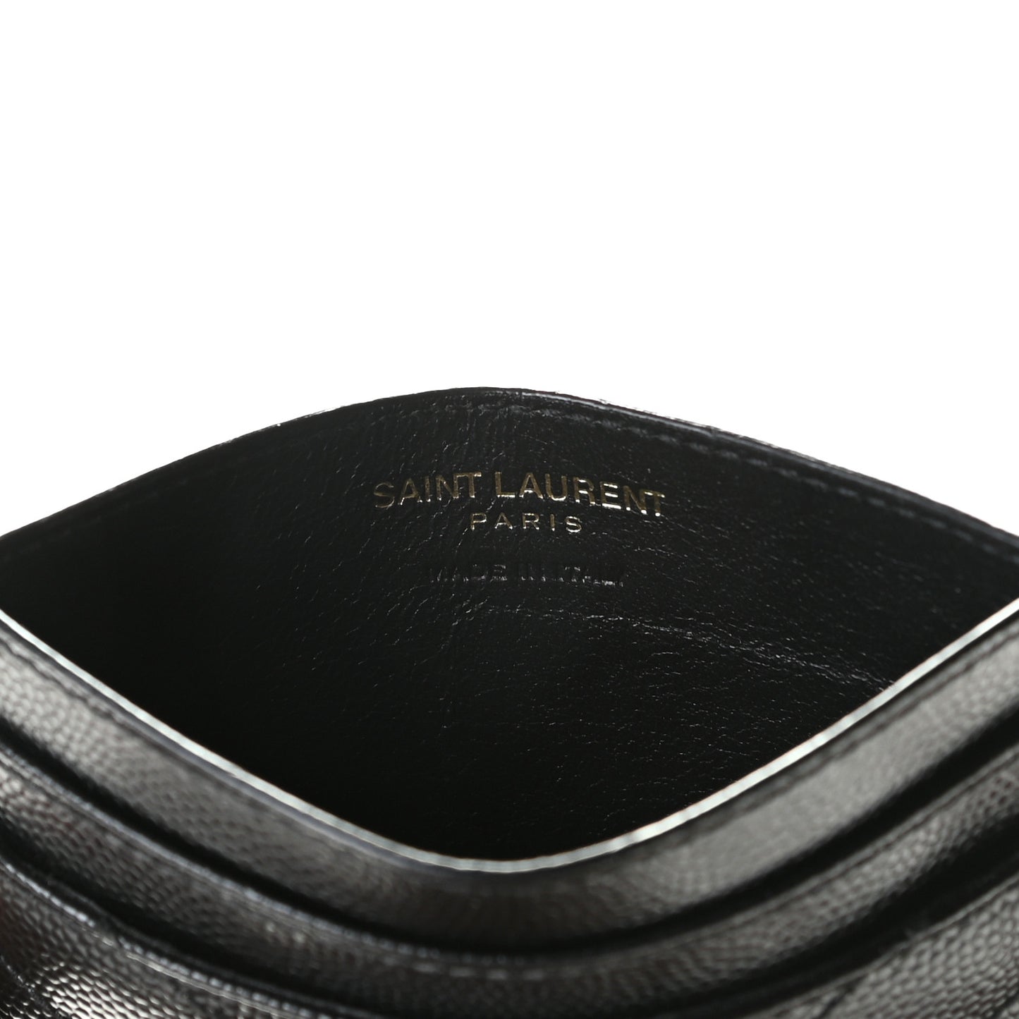 Grain De Poudre Matelasse Chevron Monogram Credit Card Case Black