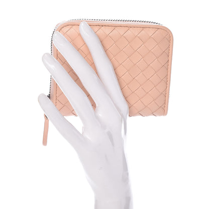 Bottega Veneta Nappa Intrecciato Zip Around Coin Purse Flamingo 2 of 8