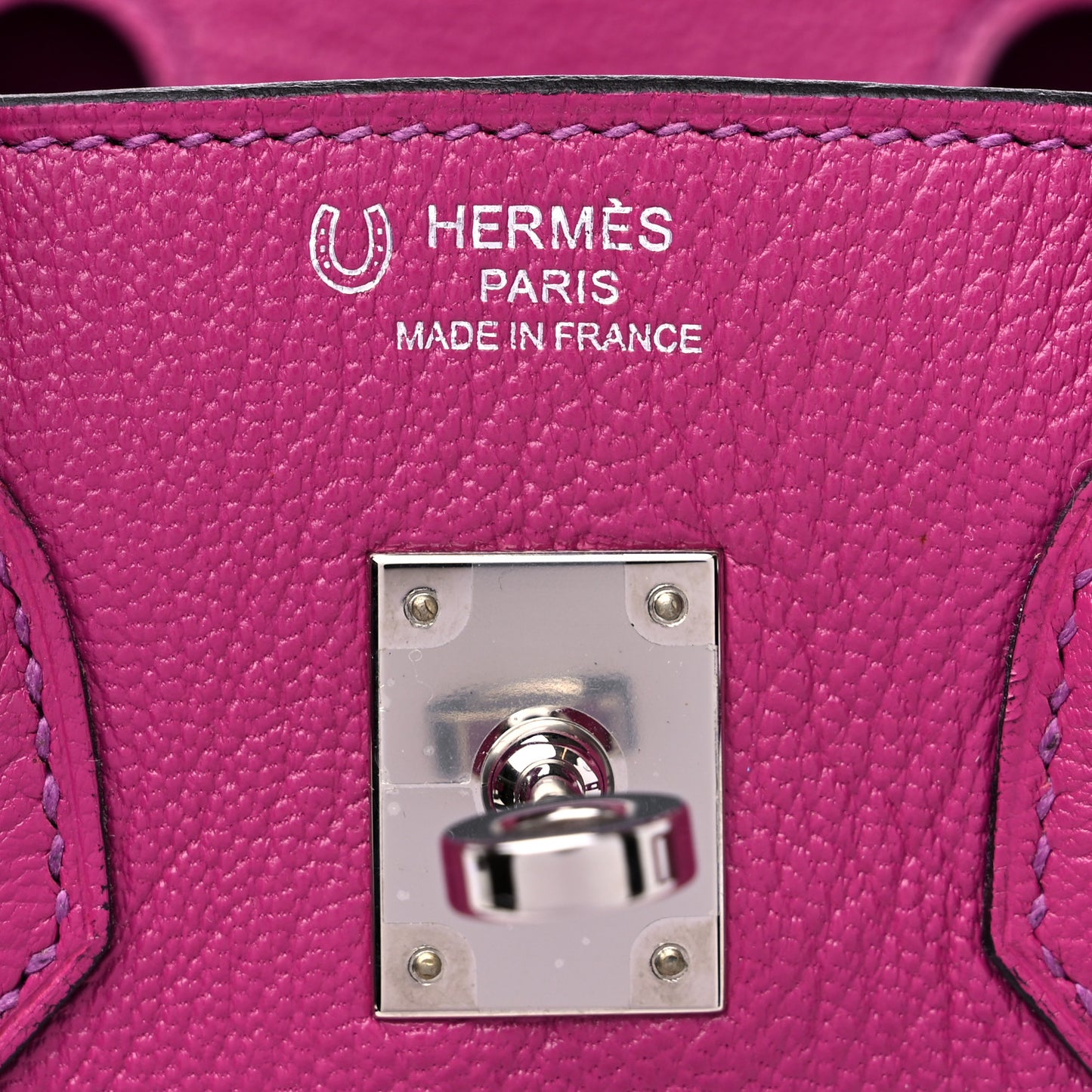 Chevre Mysore Horseshoe Birkin 25 Rose Pourpre