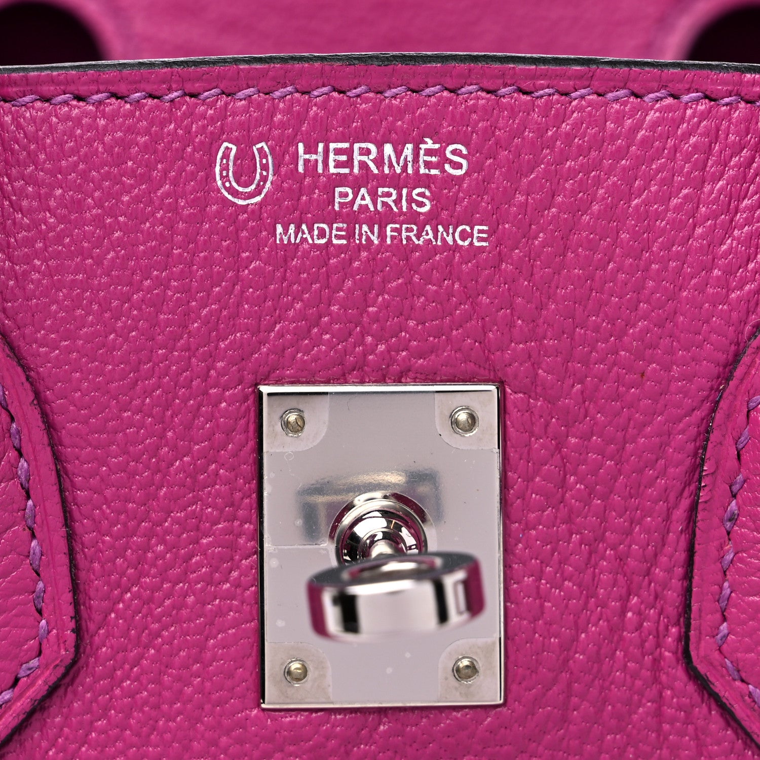 Hermes Chevre Mysore Horseshoe Birkin 25 Rose Pourpre 6 of 10