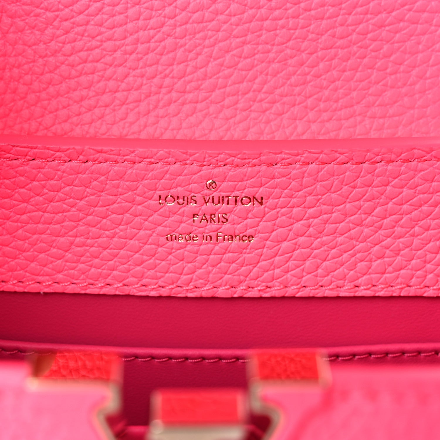 Louis Vuitton Taurillon Monogram Tuffetage Capucines Mini Fluo Pink 5 of 7