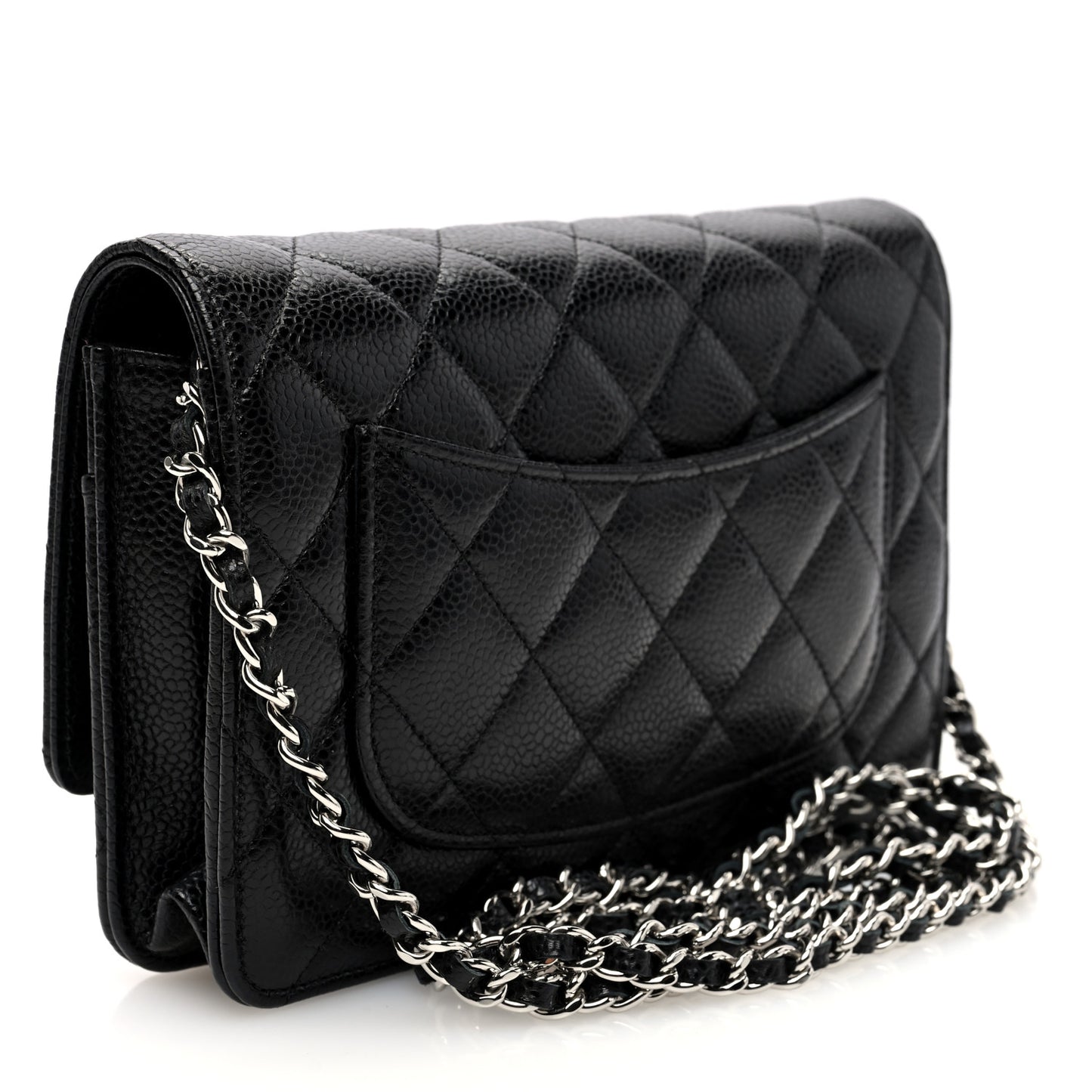 Caviar Quilted Wallet On Chain WOC Black