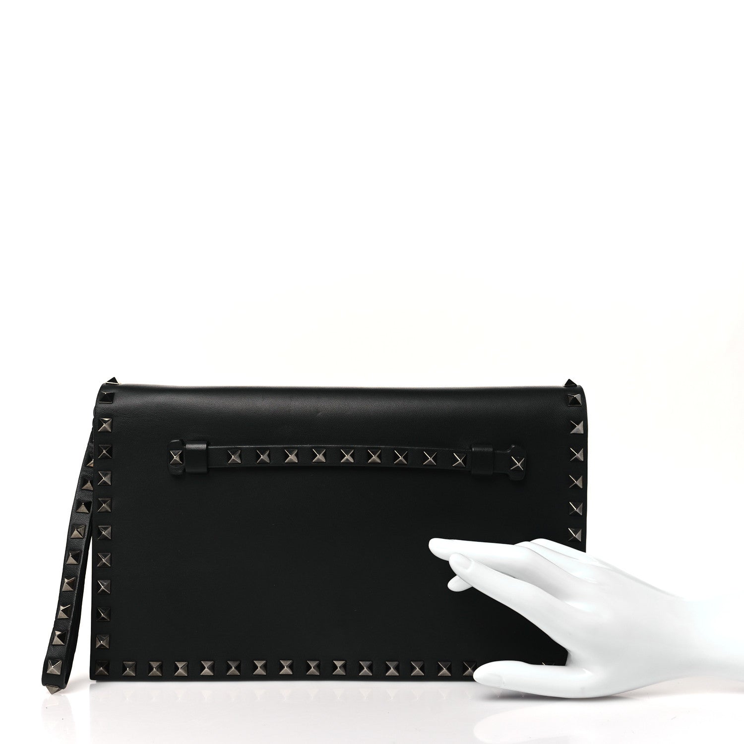 Valentino Garavani Nappa Rockstud Wristlet Clutch Black 2 of 7
