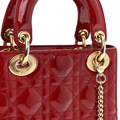 Christian Dior Patent Cannage Mini Lady Dior Red 9 of 9