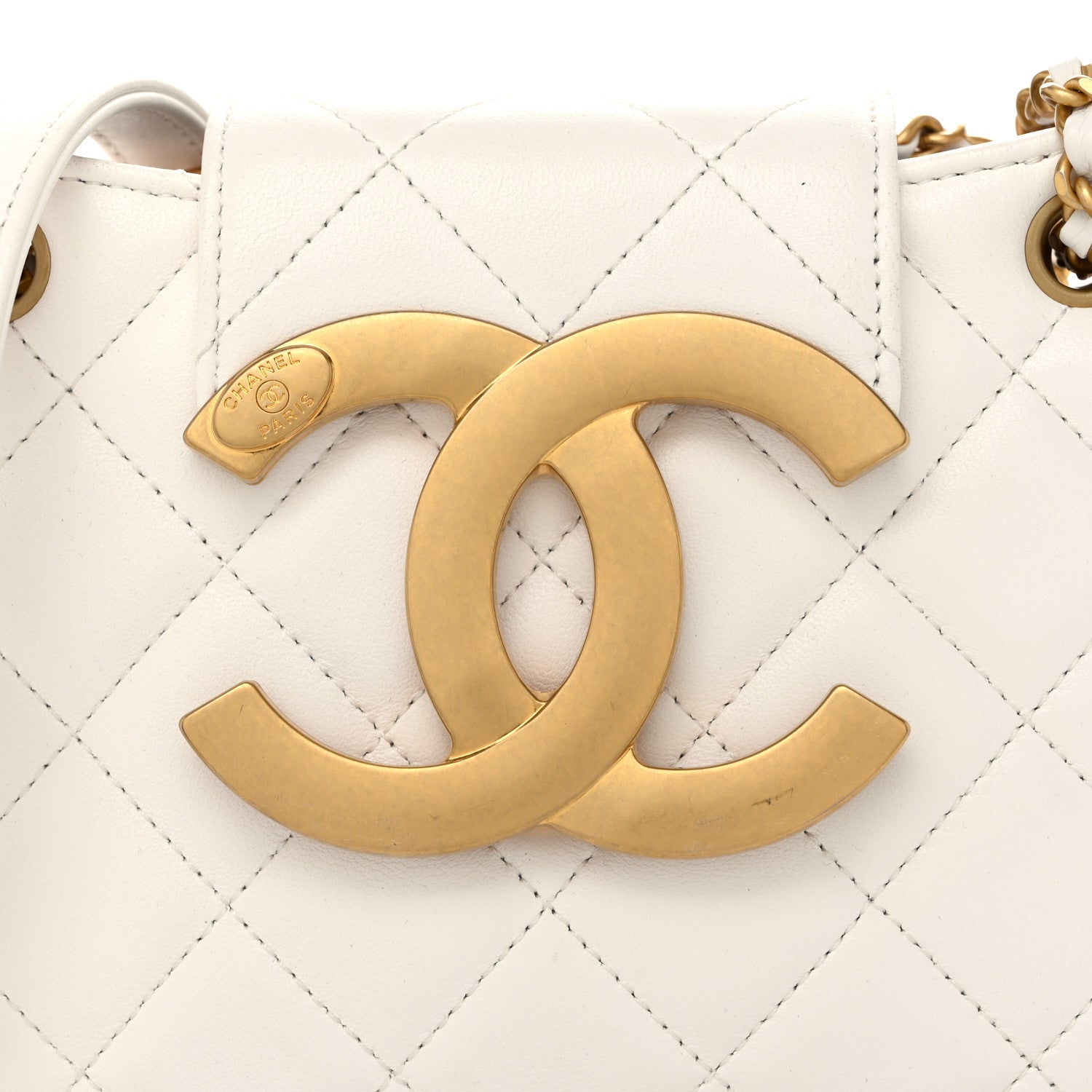 Chanel Lambskin Quilted Small Messenger Bag White 8 of 10