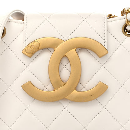 Chanel Lambskin Quilted Small Messenger Bag White 8 of 10