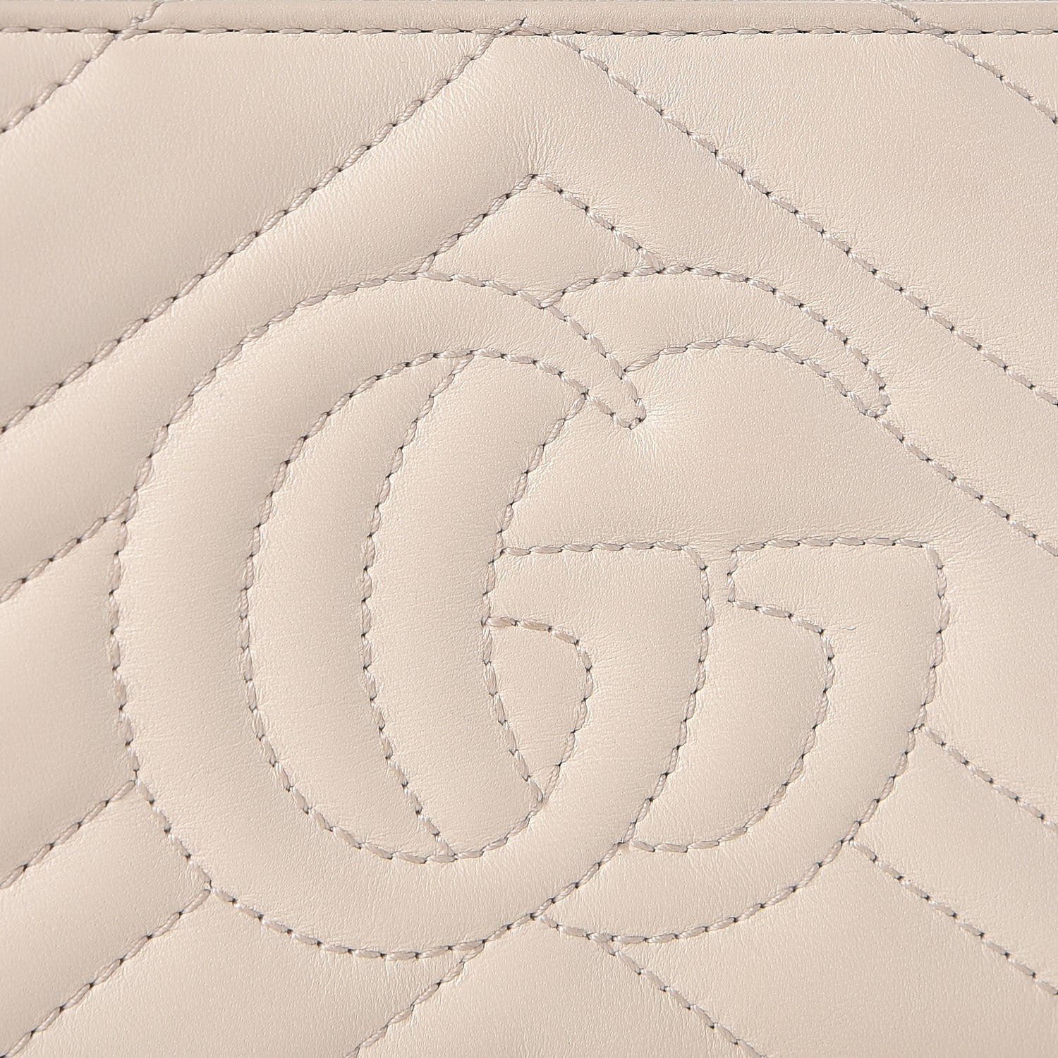 Gucci Calfskin Matelasse GG Marmont Zip Around Wallet White 5 of 8