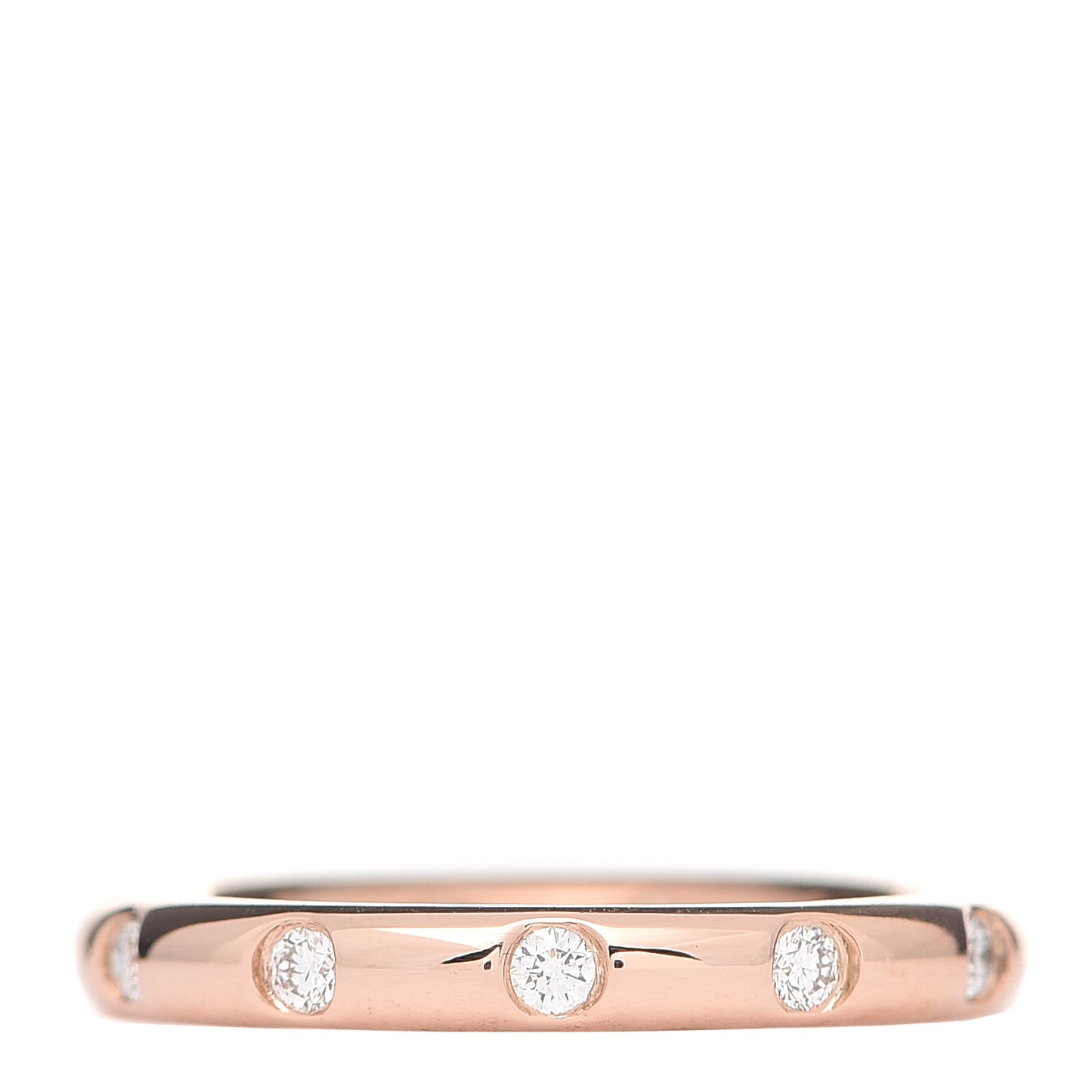 18K Rose Gold Diamond Bezet Band Ring 47 4