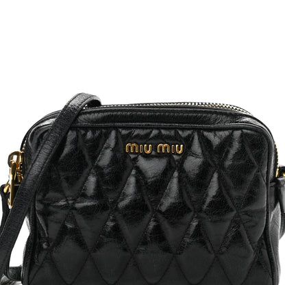 Miu Miu Vitello Shine Quilted Camera Bag Black 8 of 10