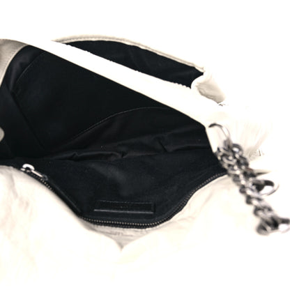 Saint Laurent Crinkled Calfskin Matelasse Monogram Medium Niki Chain Satchel Blanc Vintage 5 of 12