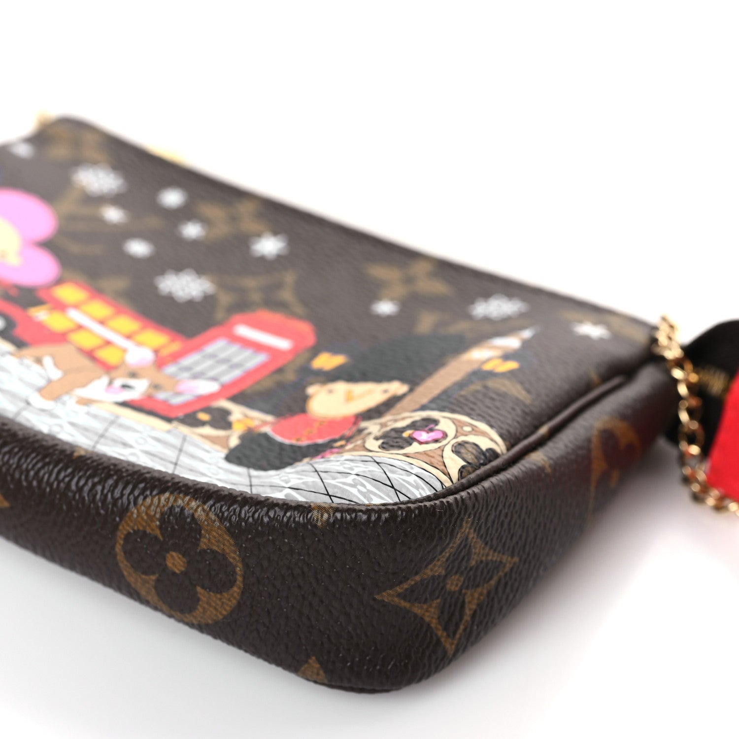 Louis Vuitton Monogram 2021 Christmas Animation London Mini Pochette Accessories Red 8 of 8