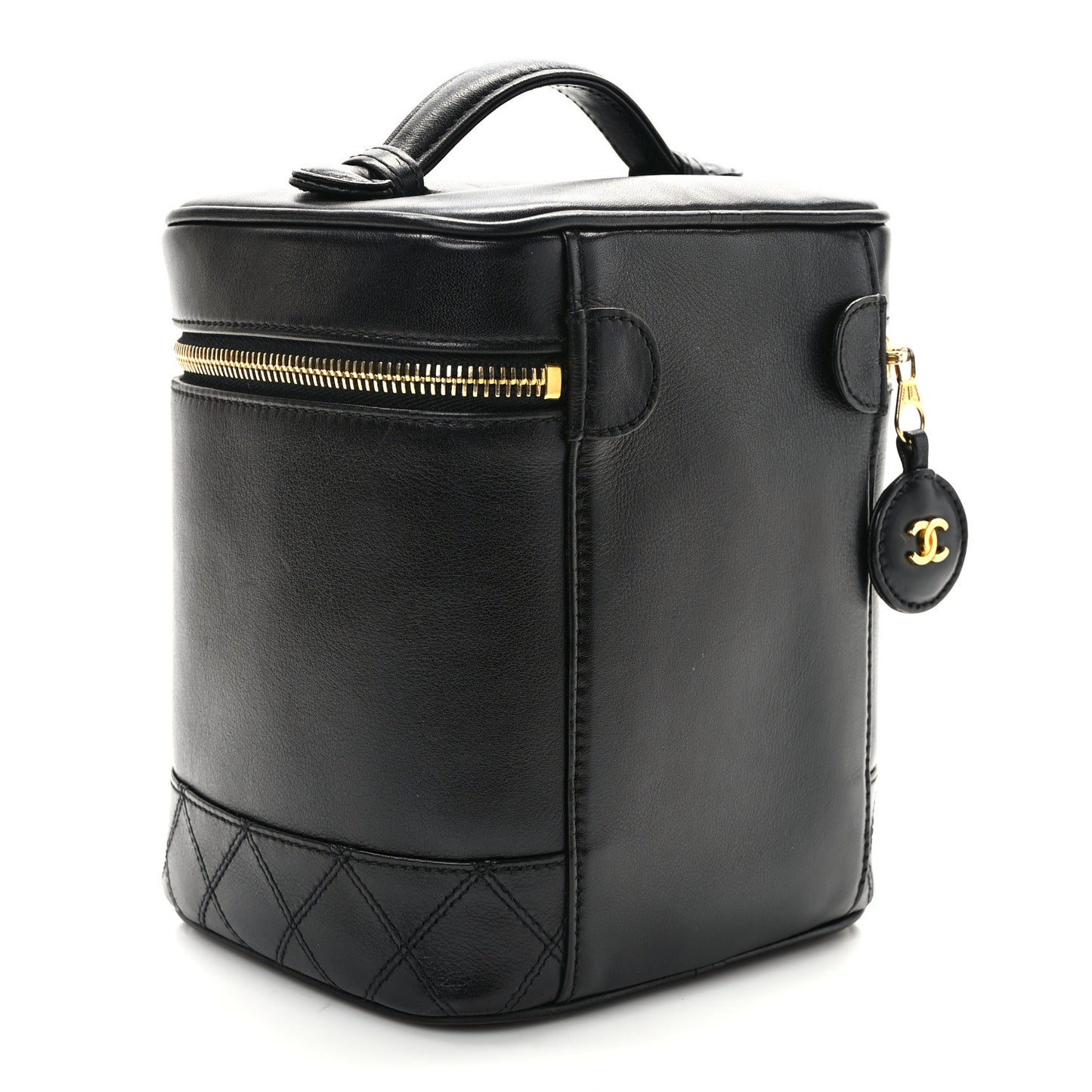 Lambskin Vanity Cosmetic Case Black