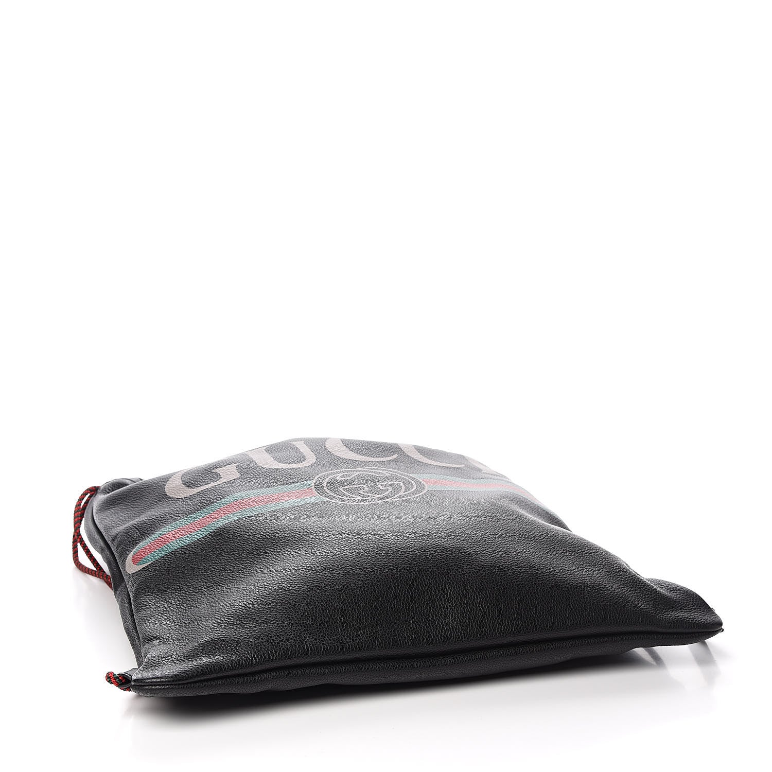 Gucci Calfskin Logo Drawstring Backpack Black 6 of 11