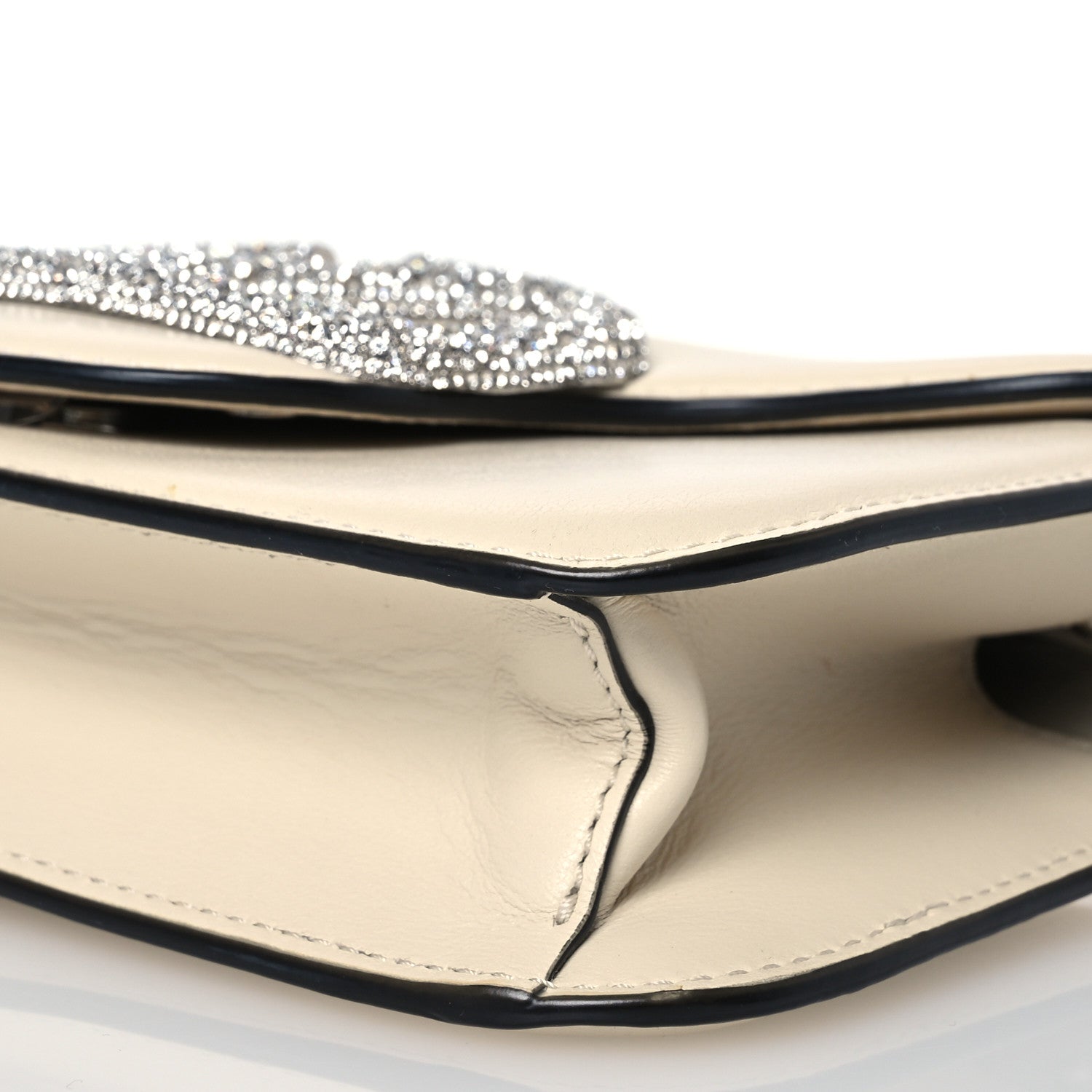 Valentino Garavani Calfskin Crystal Vlogo Small Loco Shoulder Bag Light Ivory 11 of 18