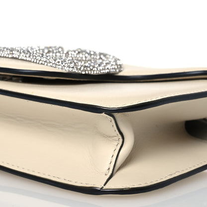 Valentino Garavani Calfskin Crystal Vlogo Small Loco Shoulder Bag Light Ivory 11 of 18