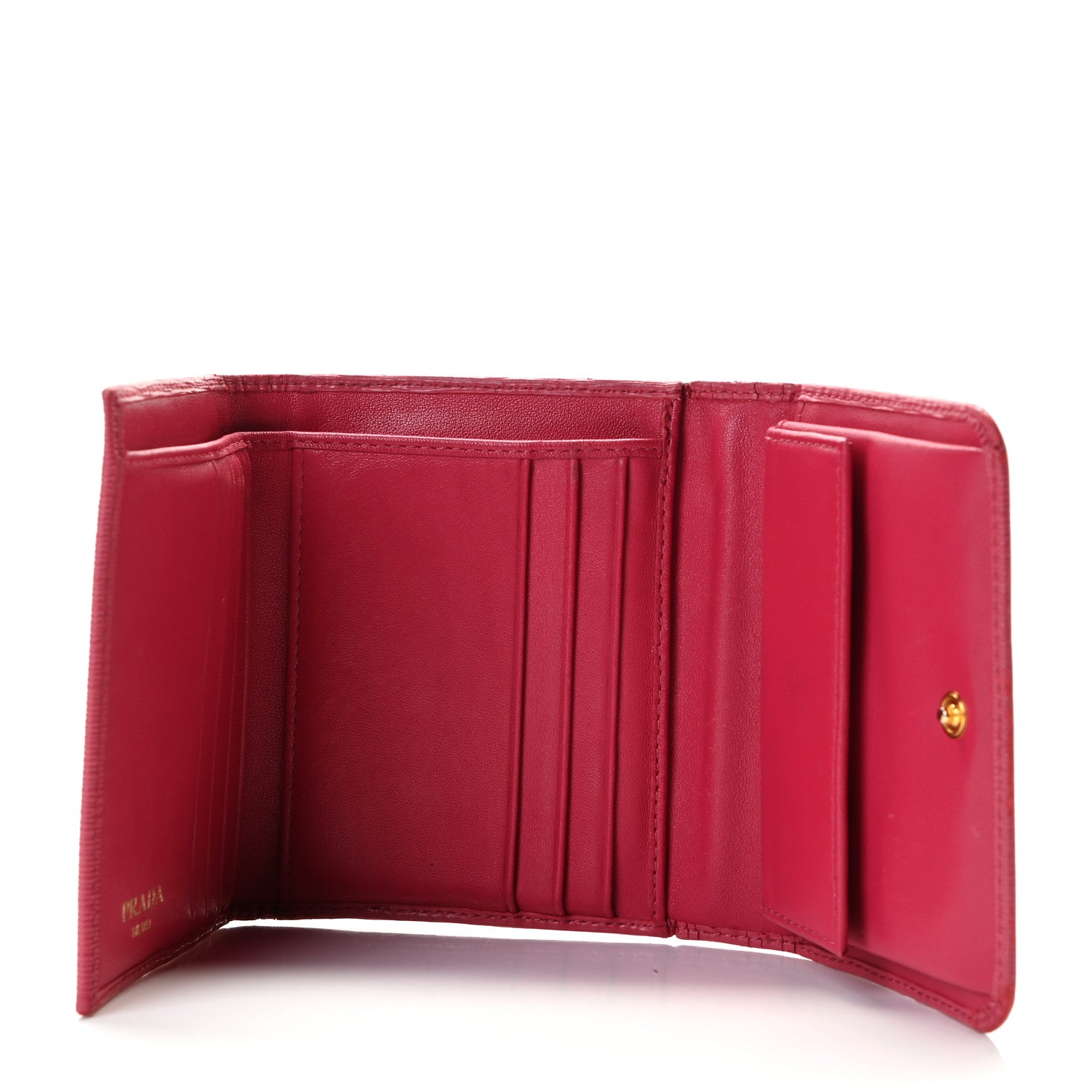 Prada Vitello Move Tri-Fold Compact Wallet Peonia 5 of 10
