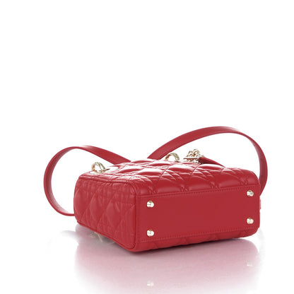 Christian Dior Lambskin Cannage Mini Lady Dior Red 4 of 7