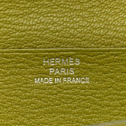 Hermes Ostrich Bearn Gusset Wallet Vert Anis 6 of 8