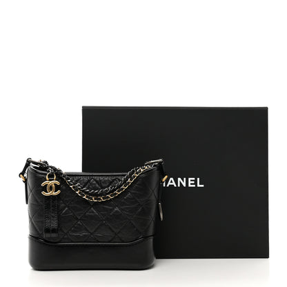 Chanel Aged Calfskin Quilted Small Gabrielle Hobo Black 13 of 13