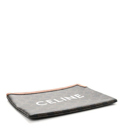 Celine Triomphe Canvas Lambskin Small Pouch Tan 4 of 8