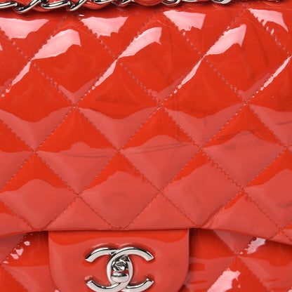 Chanel Patent Quilted Jumbo Double Flap Dark Red 9 of 14