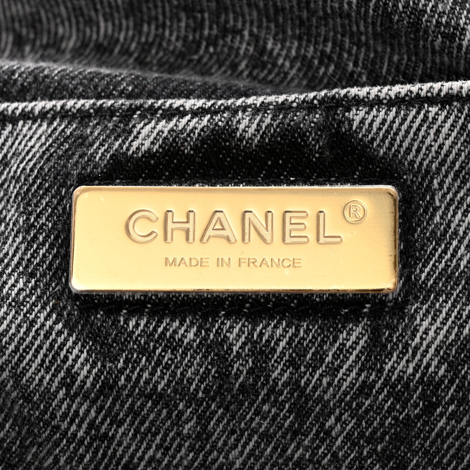 Chanel Washed Denim Quilted Chanel 19 East West Shopping Bag Black White 10 of 11