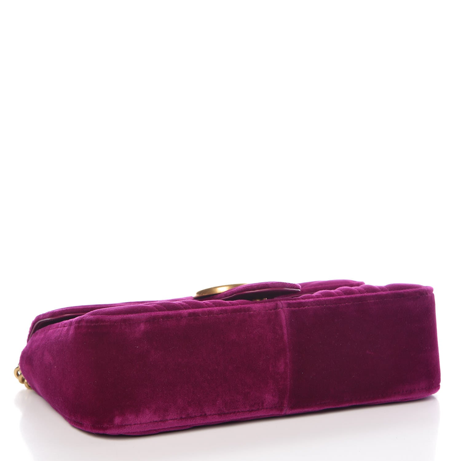 Gucci Velvet Matelasse Small GG Marmont Shoulder Bag Fuchsia Violet Cyclamen 4 of 13