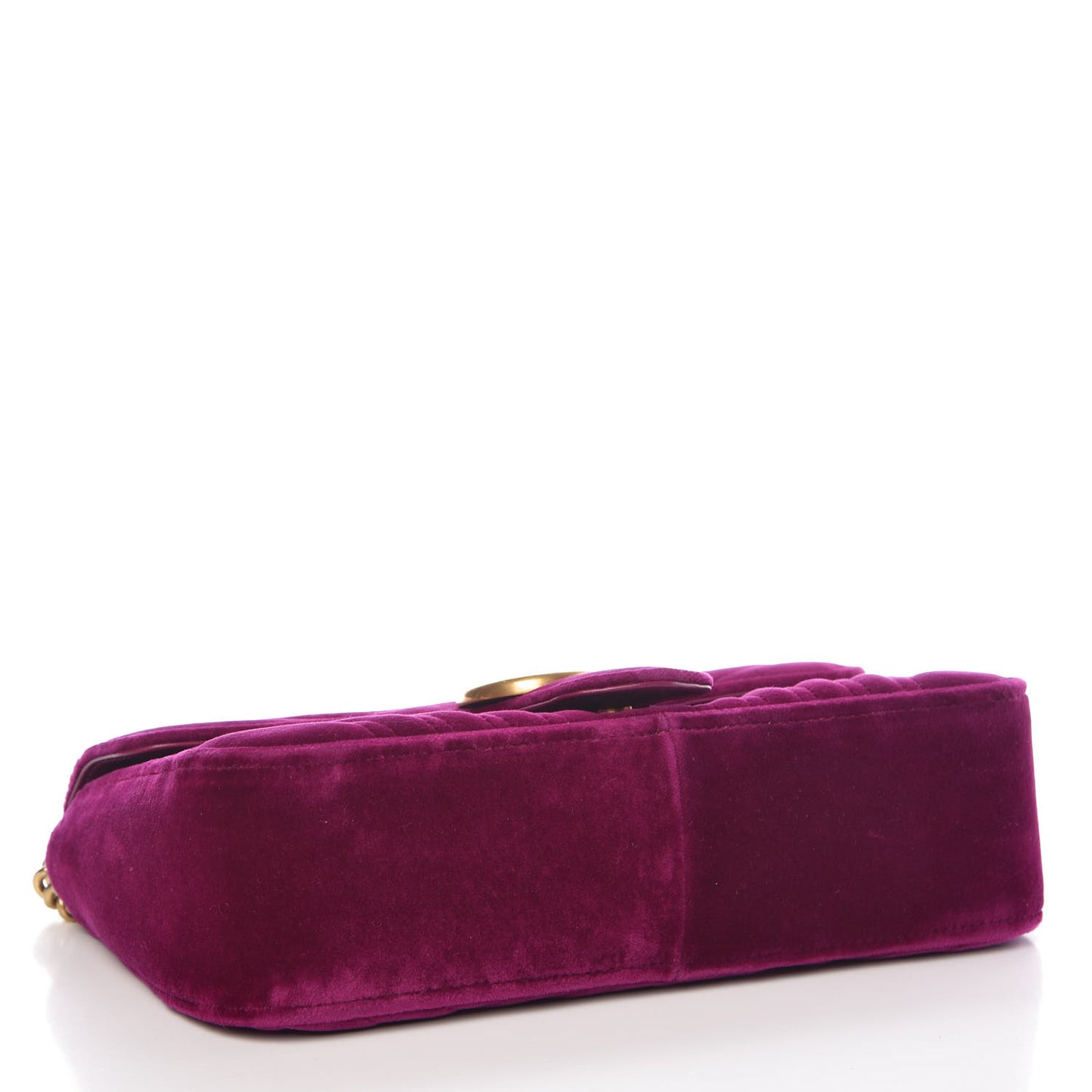 Velvet Matelasse Small GG Marmont Shoulder Bag Fuchsia Violet Cyclamen