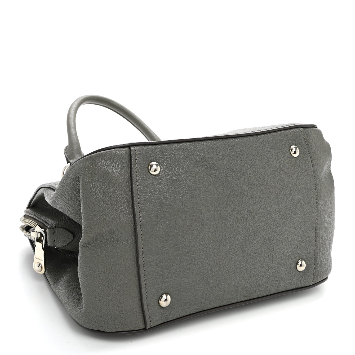 Miu Miu Goatskin Madras Bauletto Pomice 4 of 13