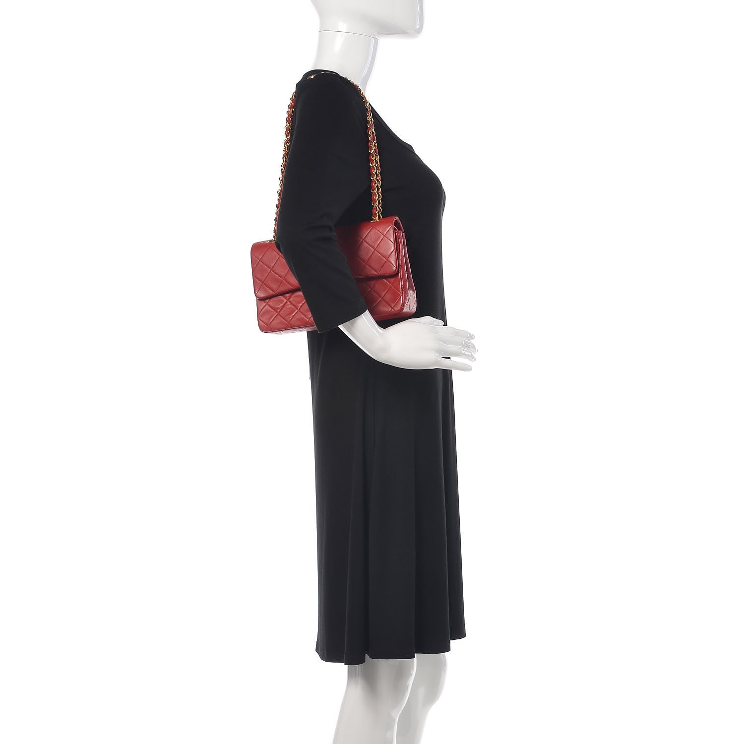 Chanel Lambskin Quilted Small Double Flap Red 2 of 14
