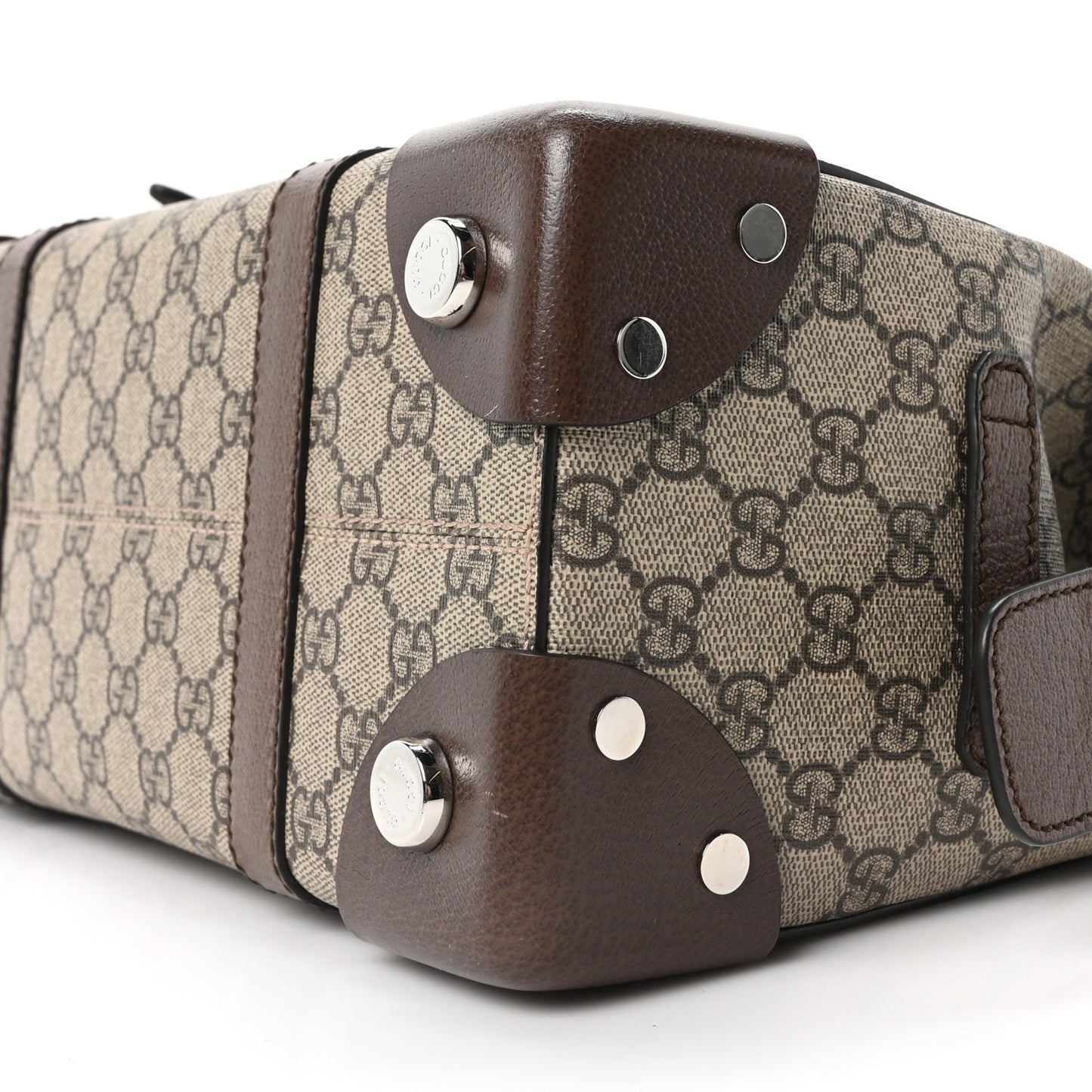 GG Supreme Monogram Textured Dollar Calfskin Small Detail Tote Beige Ebony New Acero