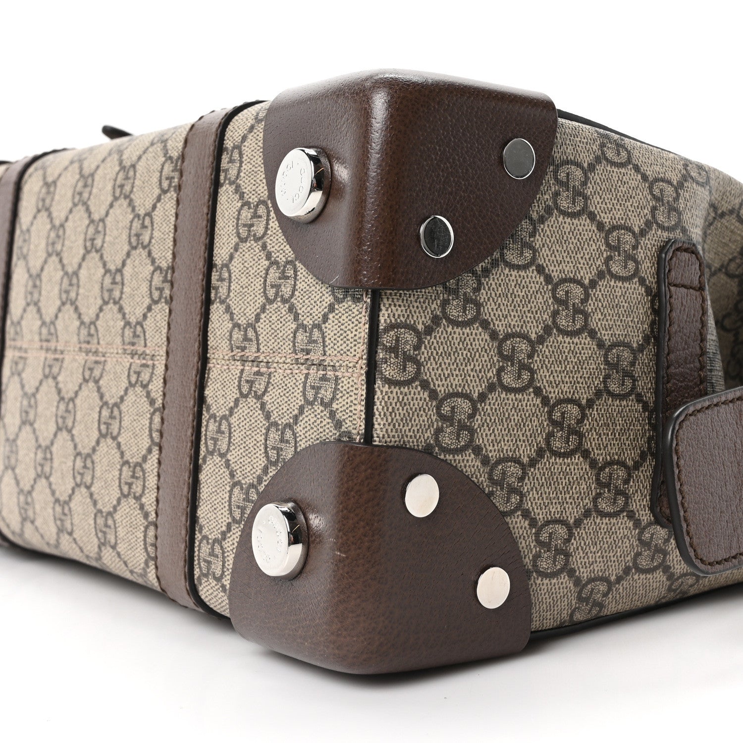 Gucci GG Supreme Monogram Textured Dollar Calfskin Small Detail Tote Beige Ebony New Acero 10 of 10