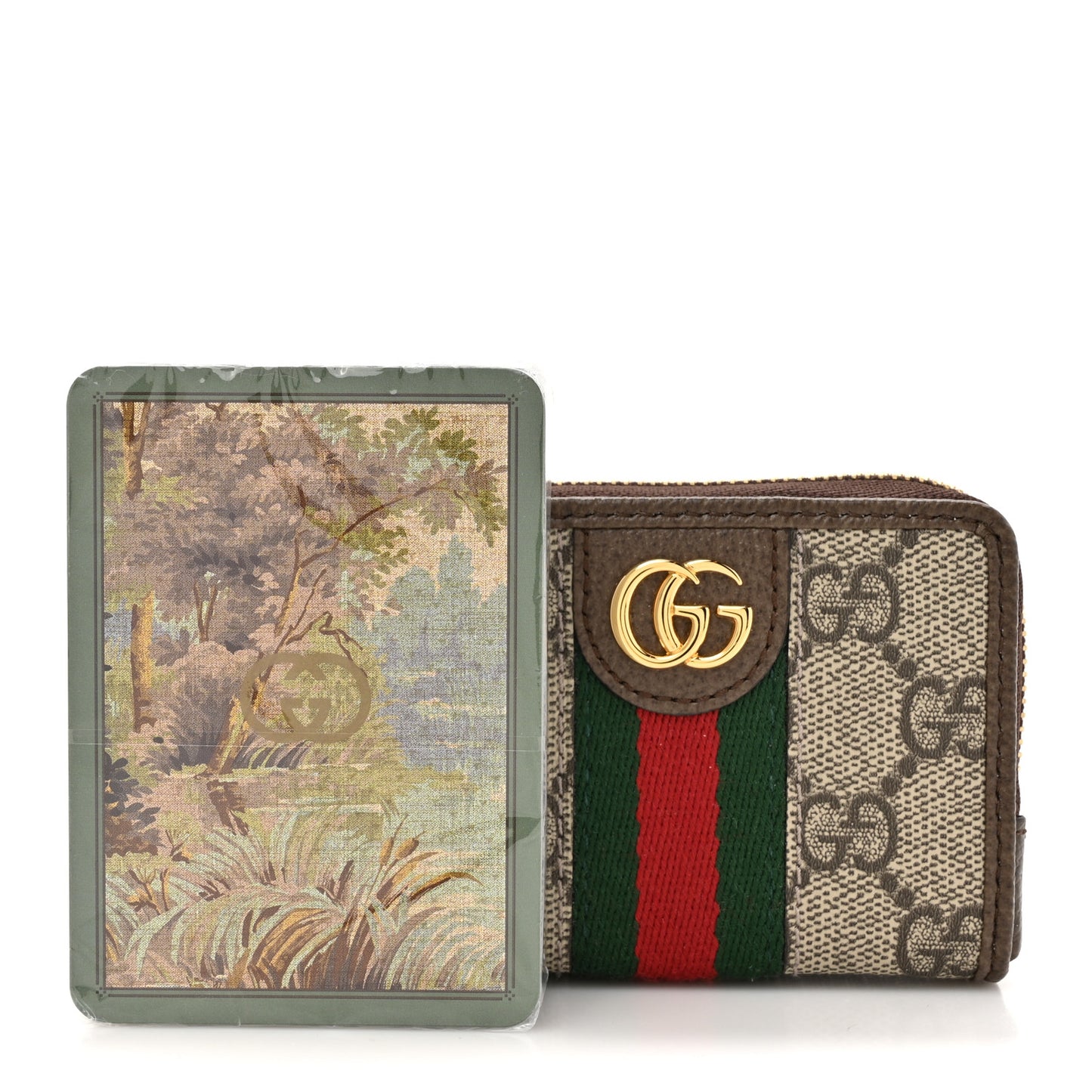 GG Supreme Monogram Web Ophidia Playing Card Case Beige New Acero