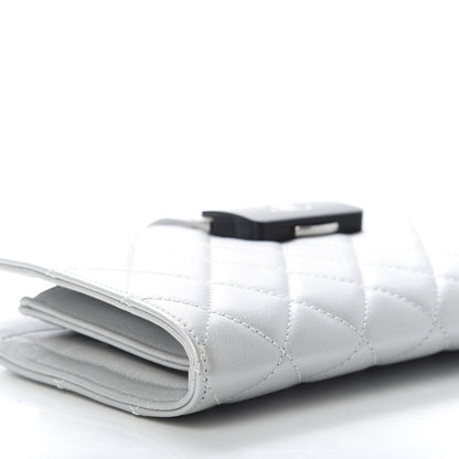 Chanel Metallic Sheepskin Quilted Beauty Lock Clutch Silver 6 of 12