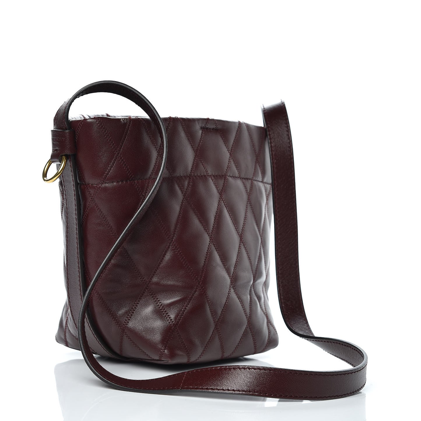 Lambskin Quilted Mini GV Bucket Bag Aubergine