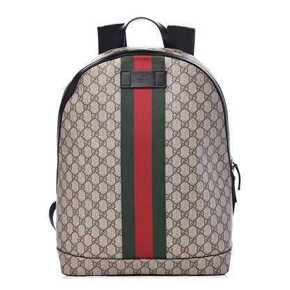 Gucci GG Supreme Monogram Web Dome Backpack Black 1 of 10