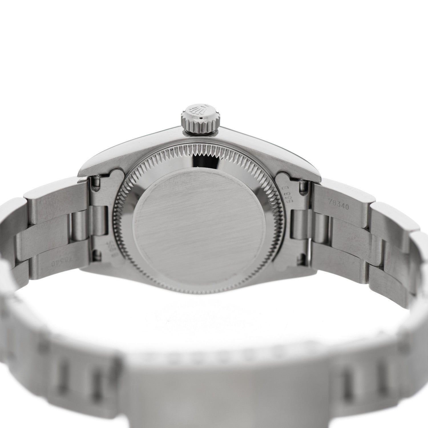 Rolex Stainless Steel 24mm Oyster Perpetual Watch Black 67180 4 of 5