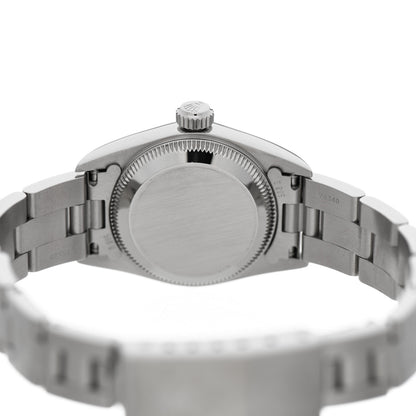 Rolex Stainless Steel 24mm Oyster Perpetual Watch Black 67180 4 of 5