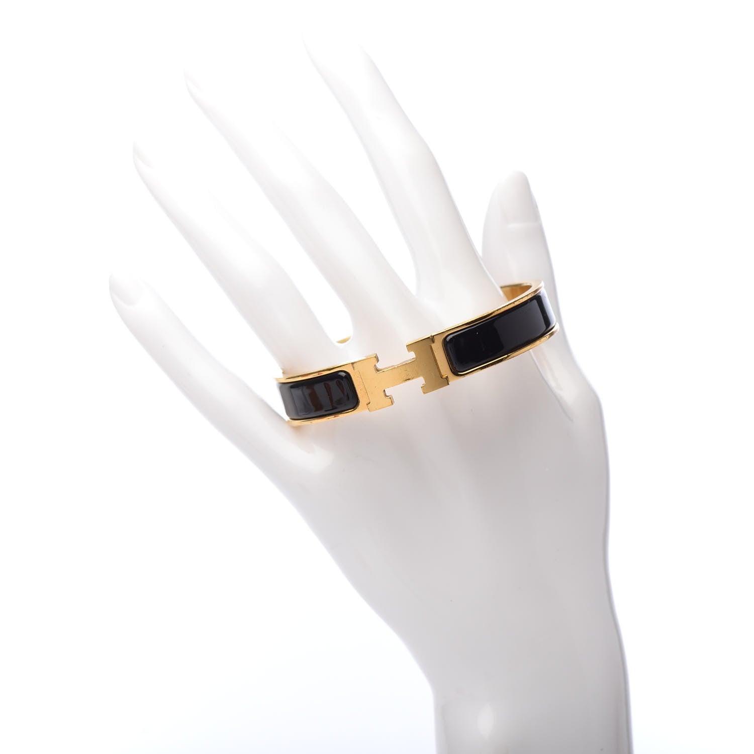 Hermes Enamel Narrow Clic Clac H Bracelet GM Black 2 of 5