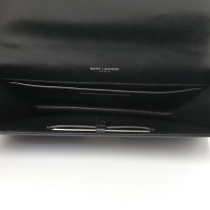 Saint Laurent Calfskin Crocodile Embossed Small Babylone Black 5 of 12