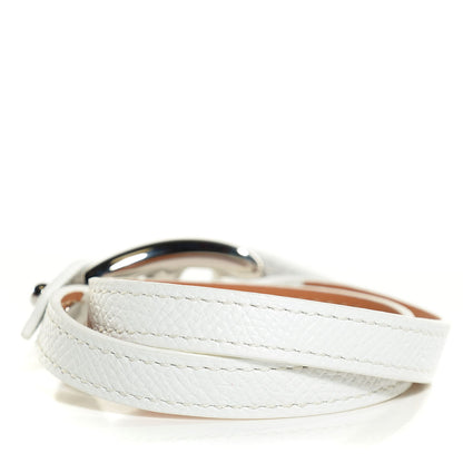 Hermes Epsom Granville Double Tour Bracelet White 3 of 9