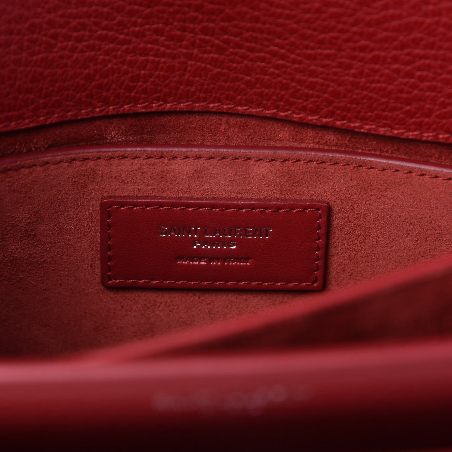 Grained Calfskin Medium Monogram Sunset Satchel Red