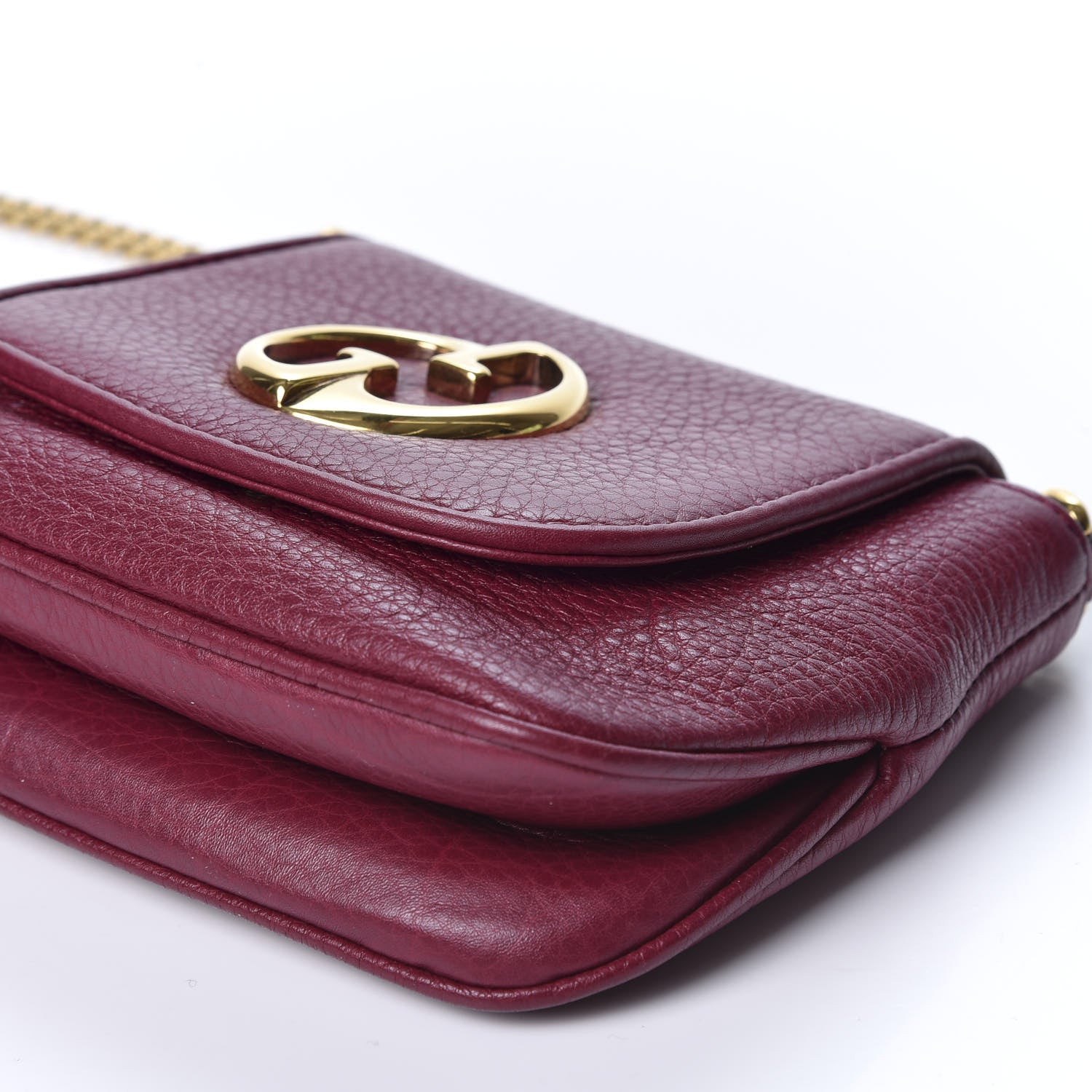 Gucci Cellarius Calfskin Small 1973 Chain Shoulder Bag Cherry Gloss 6 of 9