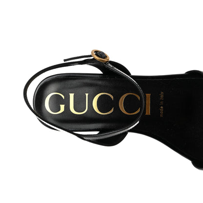 Gucci Patent Regent Horsebit Sandals 36 Black 6 of 8