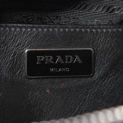 Prada Soft Calf Side Zip Hobo Black 6 of 12